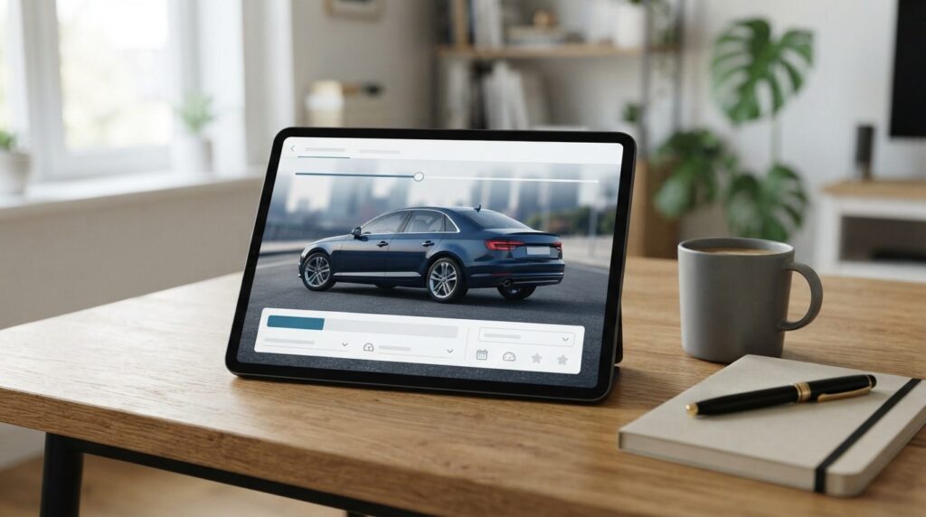 Close-up professional stock photo of a digital tablet displa