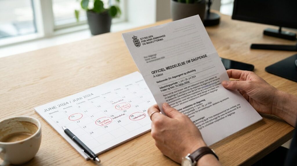 Close-up photograph of hands holding an official Danish gove